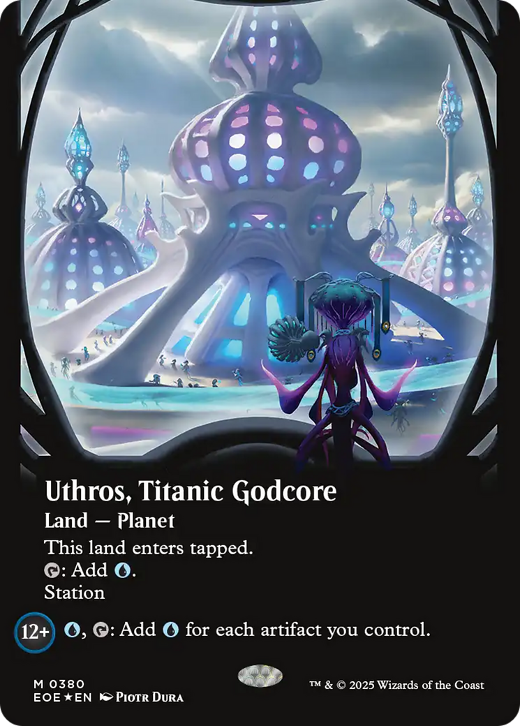 Uthros, Titanic Godcore - Mythic Land — Planet card from Edge of Eternities