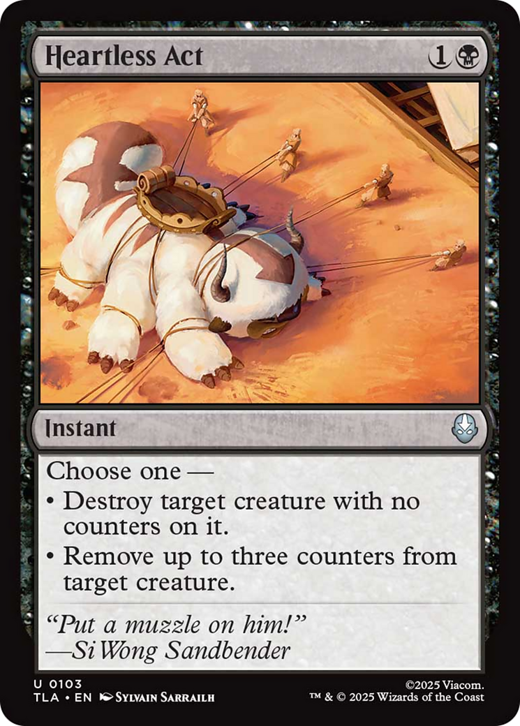 Heartless Act - Uncommon Instant card from Avatar: The Last Airbender