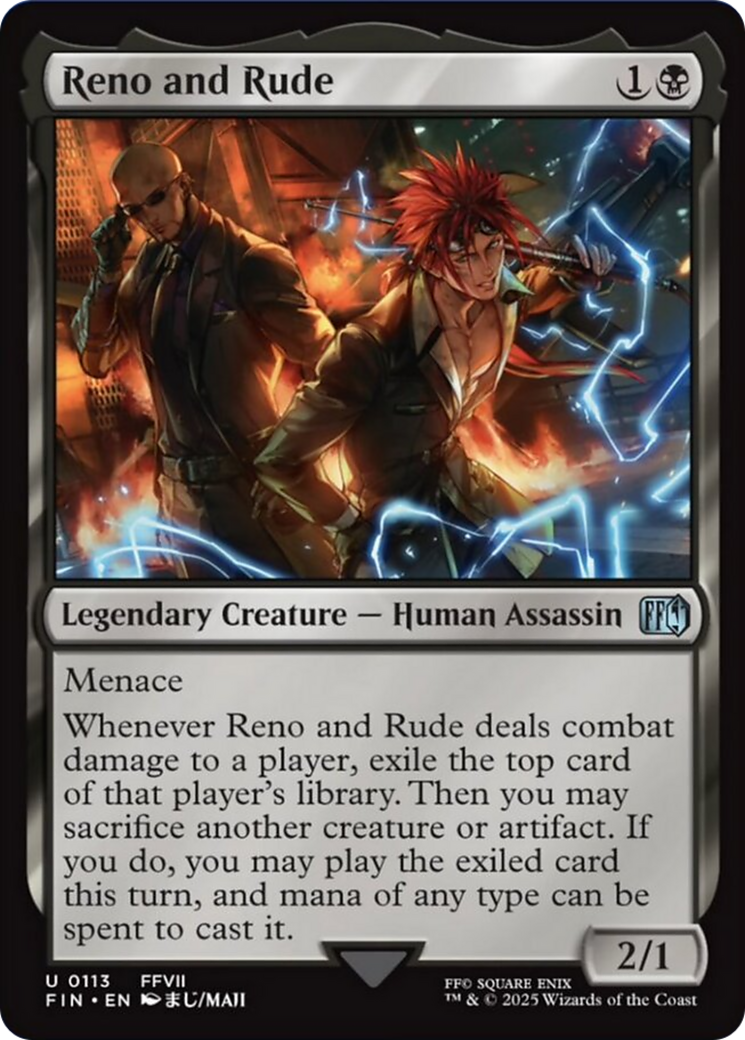 Reno and Rude - Uncommon Legendary Creature — Human Assassin card from Final Fantasy
