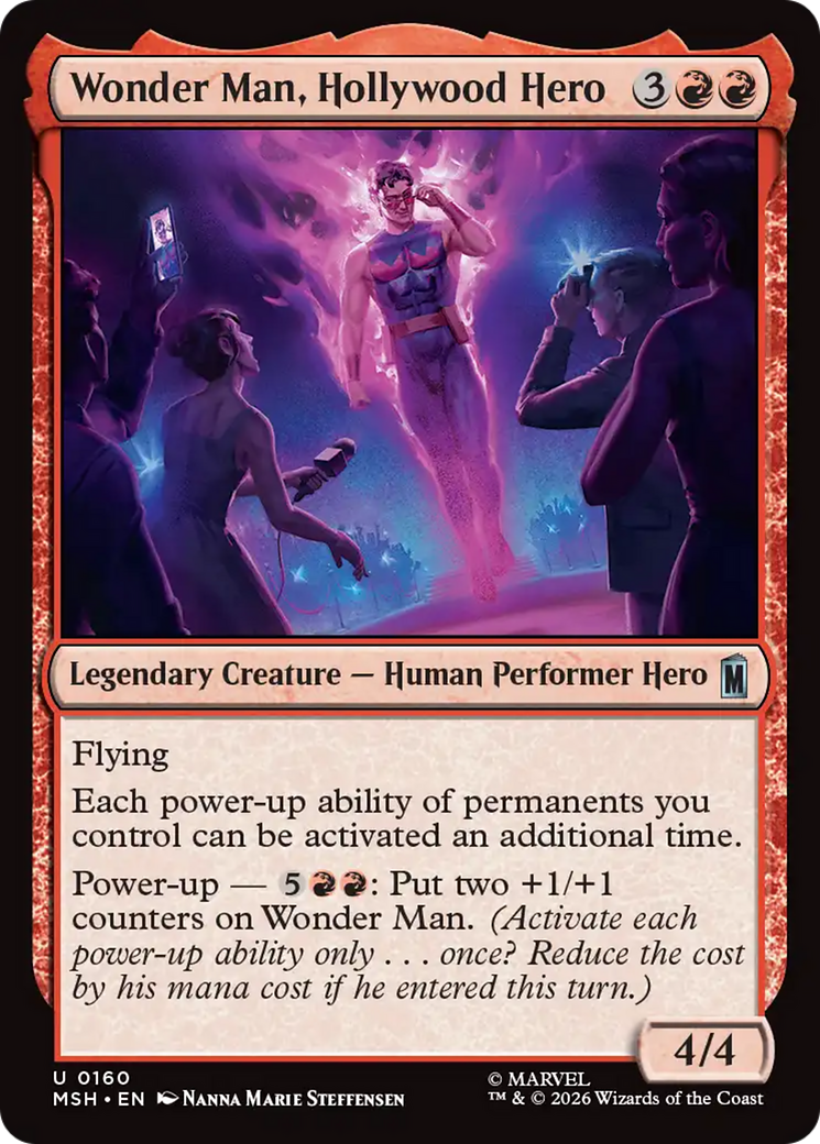 Wonder Man, Hollywood Hero - Uncommon Legendary Creature — Human Performer Hero card from Marvel Super Heroes