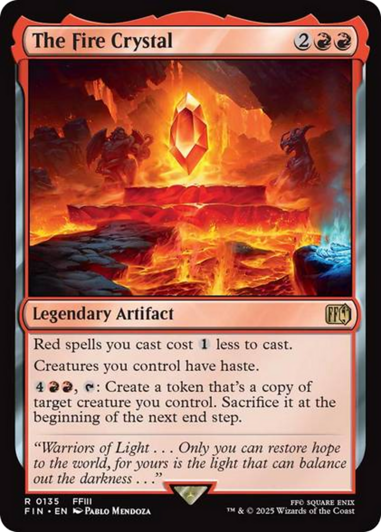 The Fire Crystal - Rare Legendary Artifact card from Final Fantasy