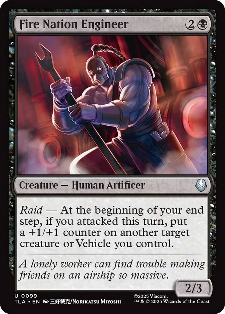 Fire Nation Engineer - Uncommon Creature — Human Artificer card from Avatar: The Last Airbender