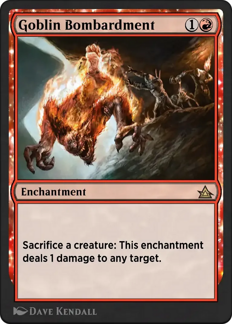 Goblin Bombardment - Rare Enchantment card from Through the Omenpaths Bonus Sheet