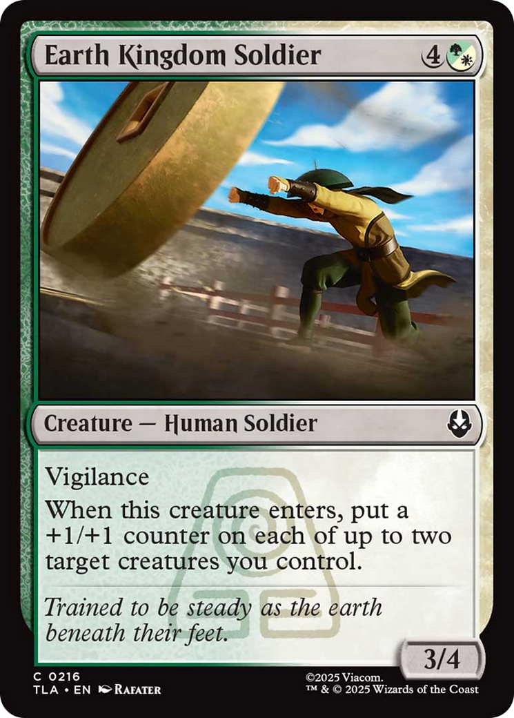Earth Kingdom Soldier - Common Creature — Human Soldier card from Avatar: The Last Airbender