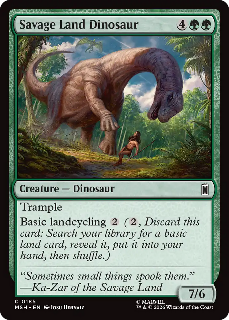 Savage Land Dinosaur - Common Creature — Dinosaur card from Marvel Super Heroes