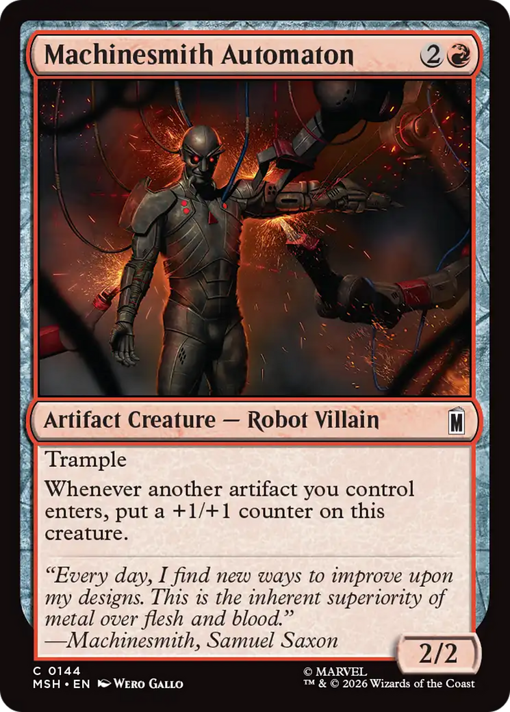 Machinesmith Automaton - Common Artifact Creature — Robot Villain card from Marvel Super Heroes
