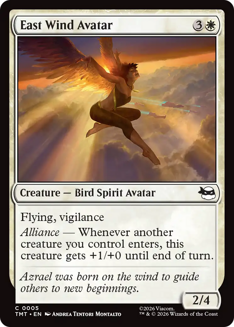 East Wind Avatar - Common Creature — Bird Spirit Avatar card from Teenage Mutant Ninja Turtles