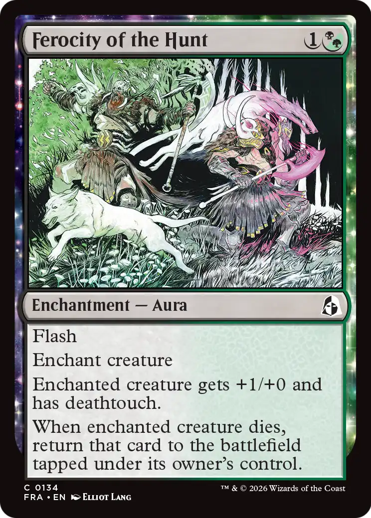 Ferocity of the Hunt - Common Enchantment — Aura card from Reality Fracture