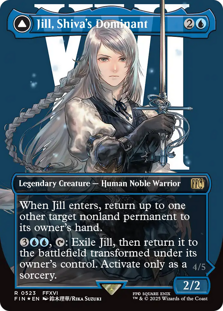 Jill, Shiva's Dominant // Shiva, Warden of Ice - Rare Legendary Creature — Human Noble Warrior card from Final Fantasy