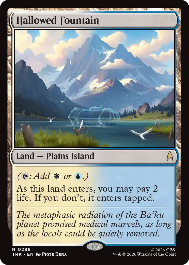 Hallowed Fountain - Rare Land — Plains Island card from Star Trek