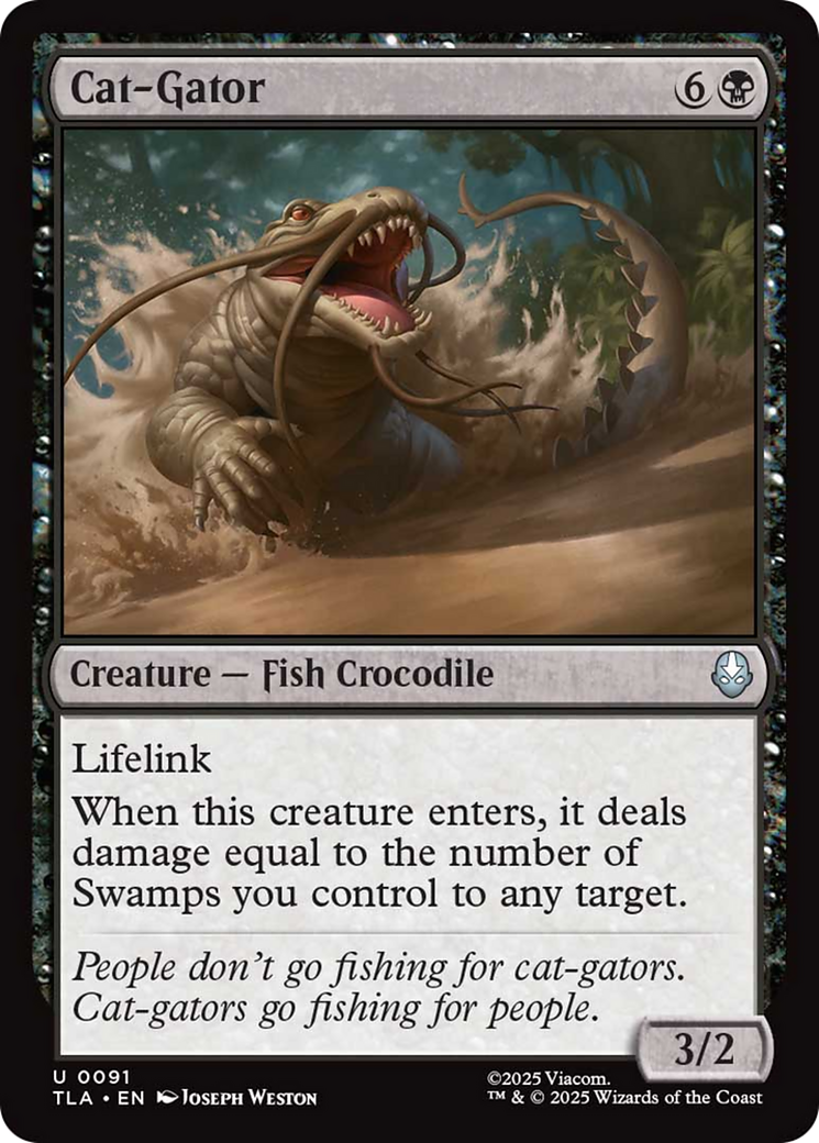 Cat-Gator - Uncommon Creature — Fish Crocodile card from Avatar: The Last Airbender
