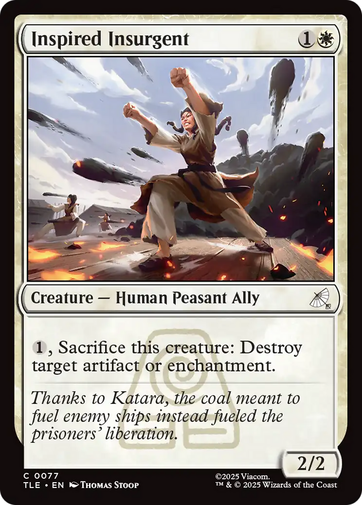 Inspired Insurgent - Common Creature — Human Peasant Ally card from Avatar: The Last Airbender Eternal