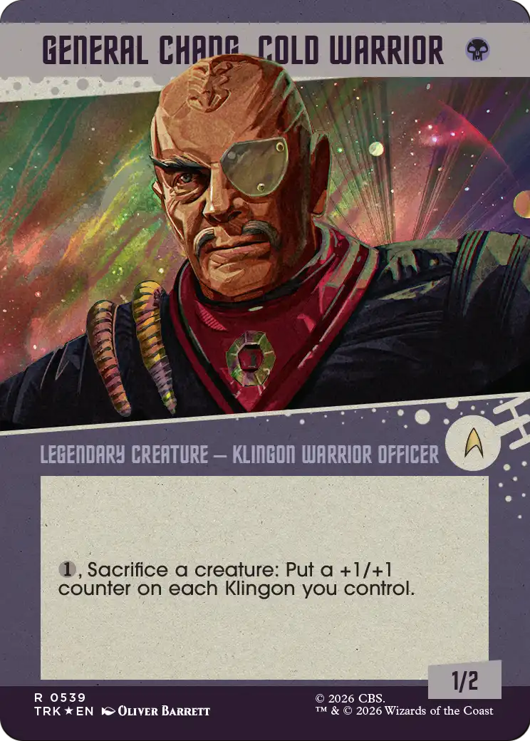 General Chang, Cold Warrior - Rare Legendary Creature — Klingon Warrior Officer card from Star Trek