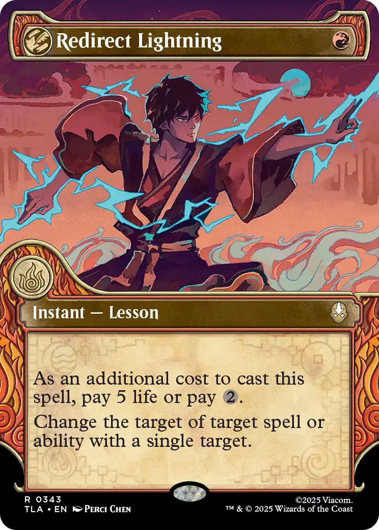 Redirect Lightning - Rare Instant — Lesson card from Avatar: The Last Airbender