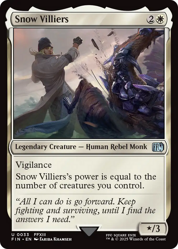 Snow Villiers - Uncommon Legendary Creature — Human Rebel Monk card from Final Fantasy