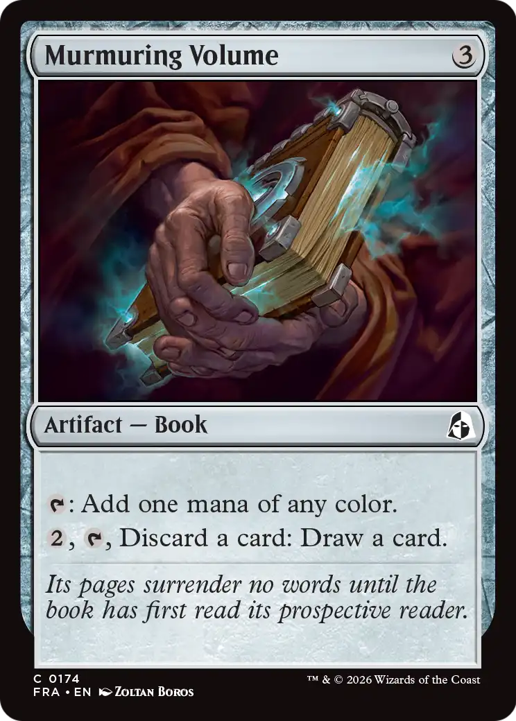 Murmuring Volume - Common Artifact — Book card from Reality Fracture