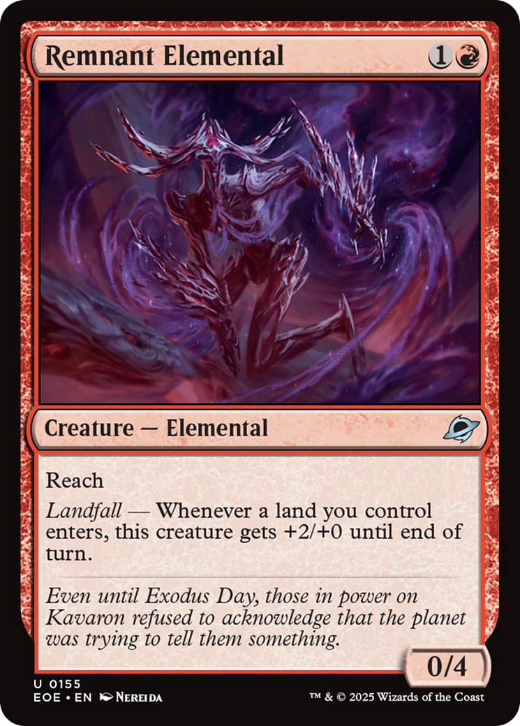 Remnant Elemental - Uncommon Creature — Elemental card from Edge of Eternities