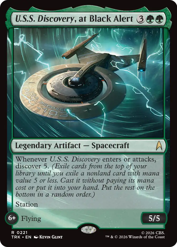 U.S.S. Discovery, at Black Alert - Rare Legendary Artifact — Spacecraft card from Star Trek