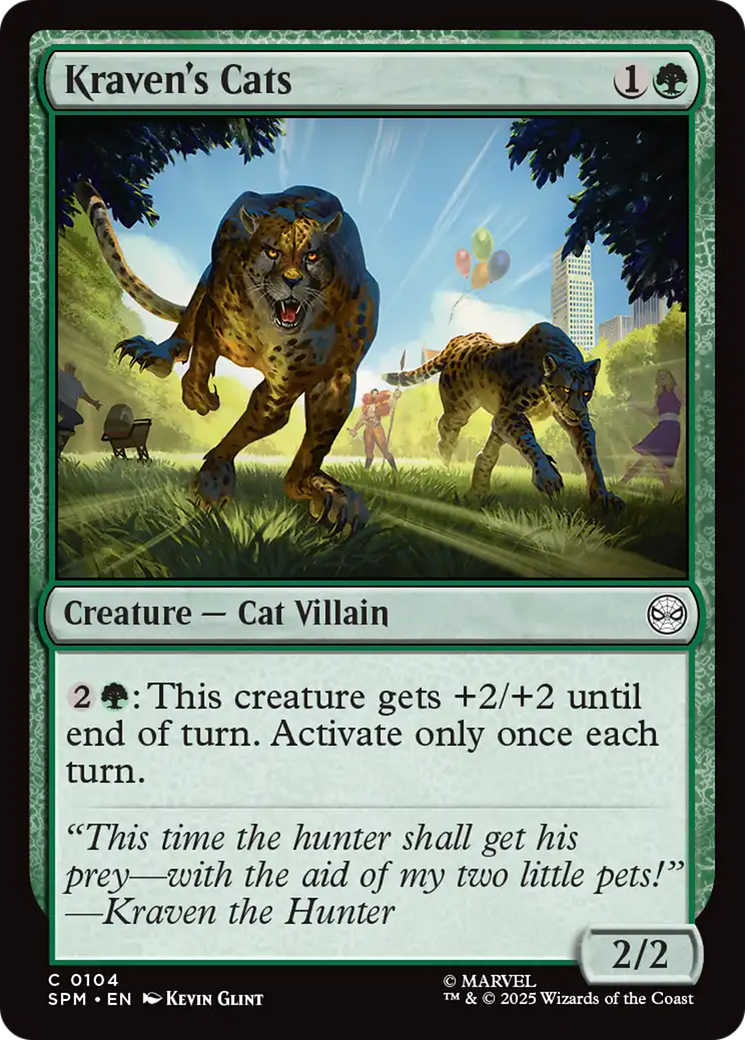 Kraven's Cats - Common Creature — Cat Villain card from Marvel's Spider-Man