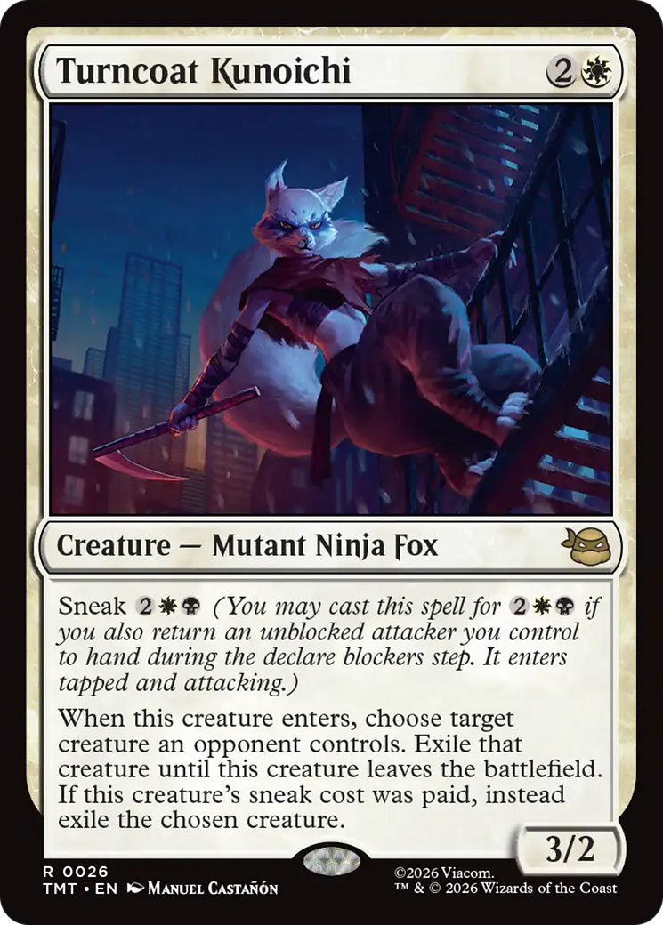 Turncoat Kunoichi - Rare Creature — Mutant Ninja Fox card from Teenage Mutant Ninja Turtles