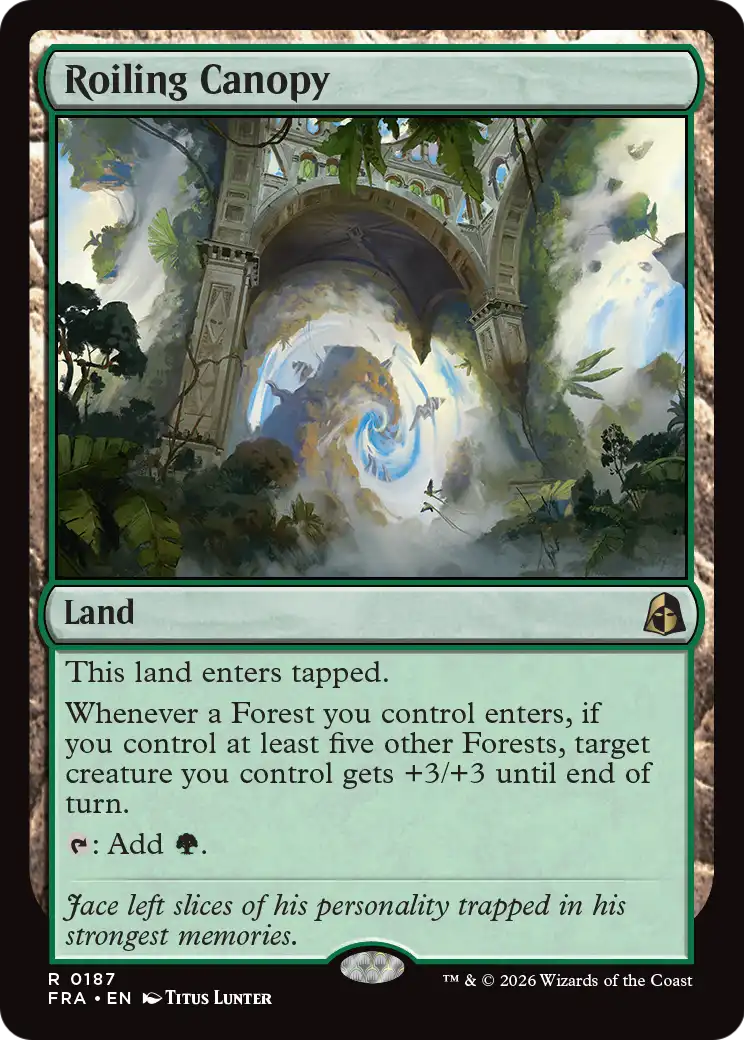 Roiling Canopy - Rare Land card from Reality Fracture