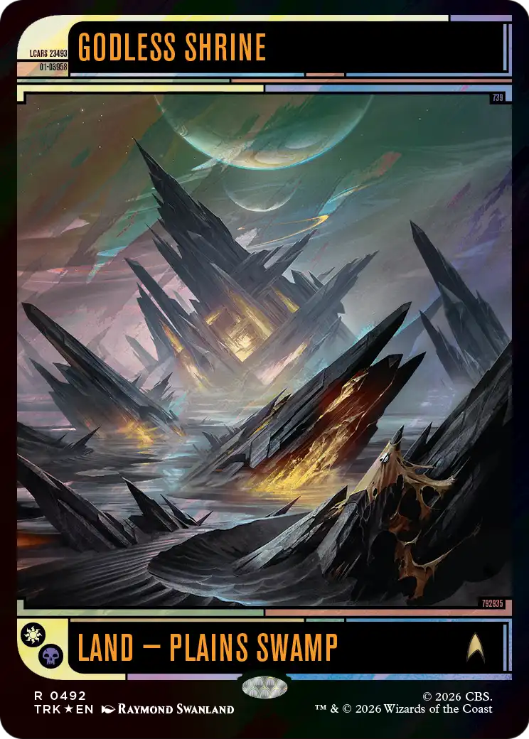 Godless Shrine - Rare Land — Plains Swamp card from Star Trek