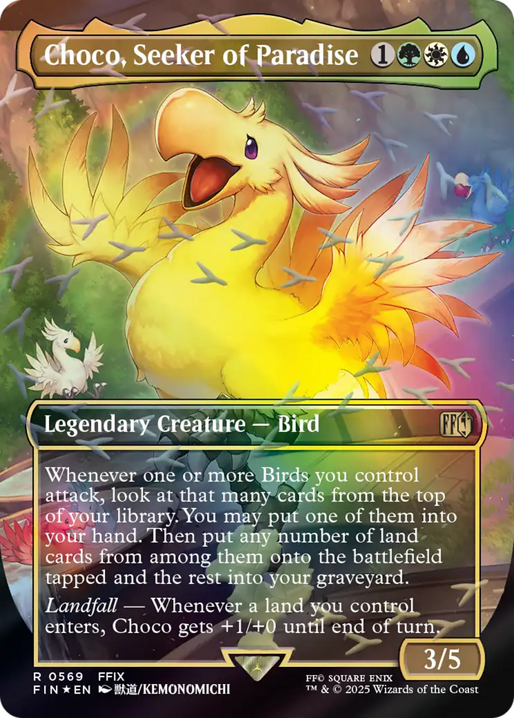 Choco, Seeker of Paradise - Rare Legendary Creature — Bird card from Final Fantasy