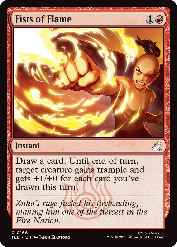 Fists of Flame - Common Instant card from Avatar: The Last Airbender Eternal