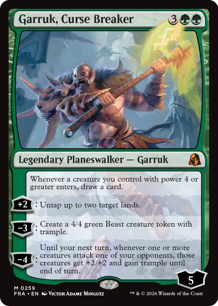 Garruk, Curse Breaker - Mythic Legendary Planeswalker — Garruk card from Reality Fracture