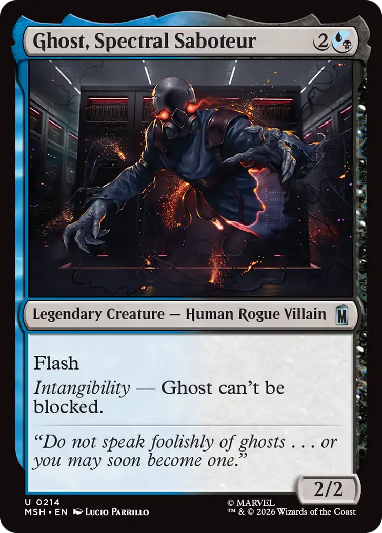 Ghost, Spectral Saboteur - Uncommon Legendary Creature — Human Rogue Villain card from Marvel Super Heroes