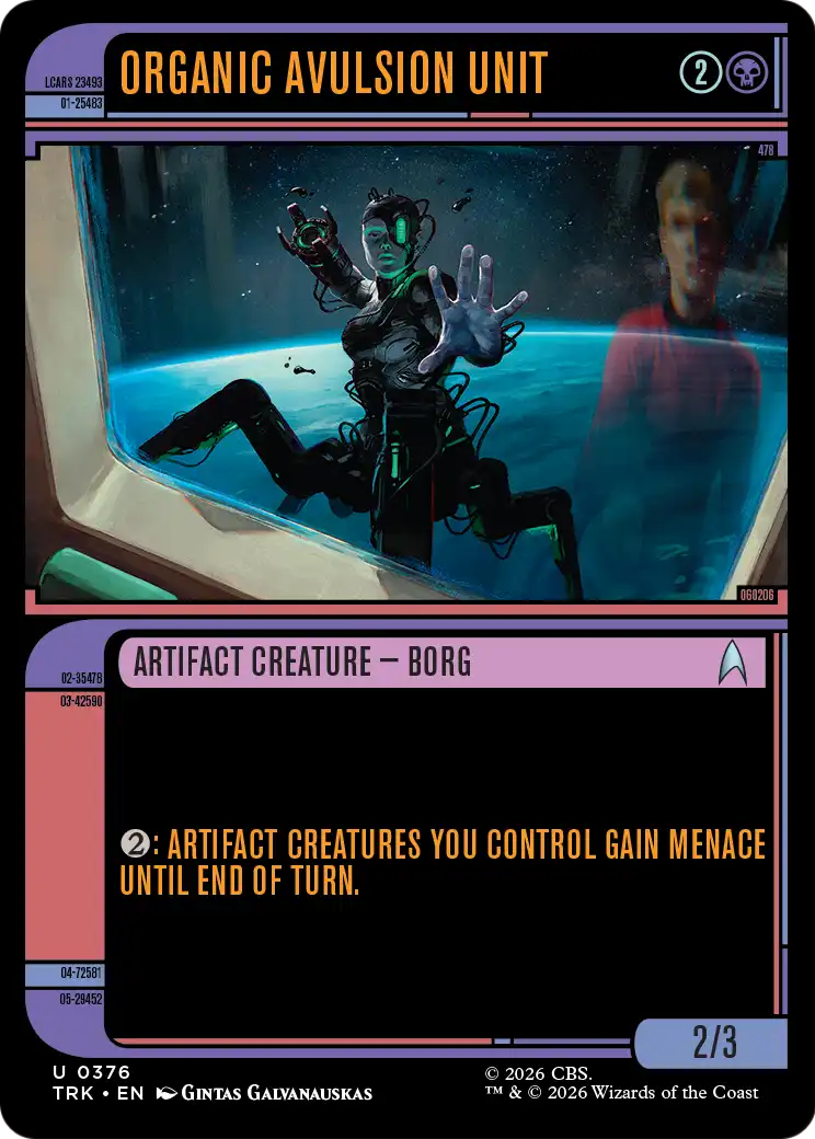Organic Avulsion Unit - Uncommon Artifact Creature — Borg card from Star Trek