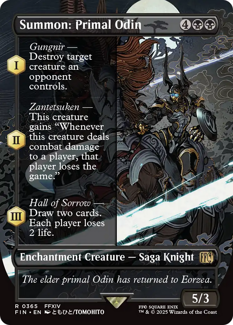 Summon: Primal Odin - Rare Enchantment Creature — Saga Knight card from Final Fantasy