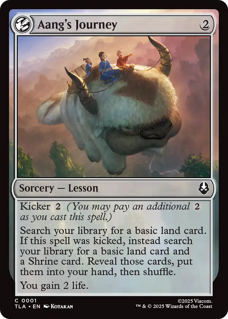 Aang's Journey - Common Sorcery — Lesson card from Avatar: The Last Airbender
