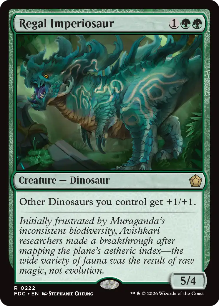 Regal Imperiosaur - Rare Creature — Dinosaur card from Foundations Commander