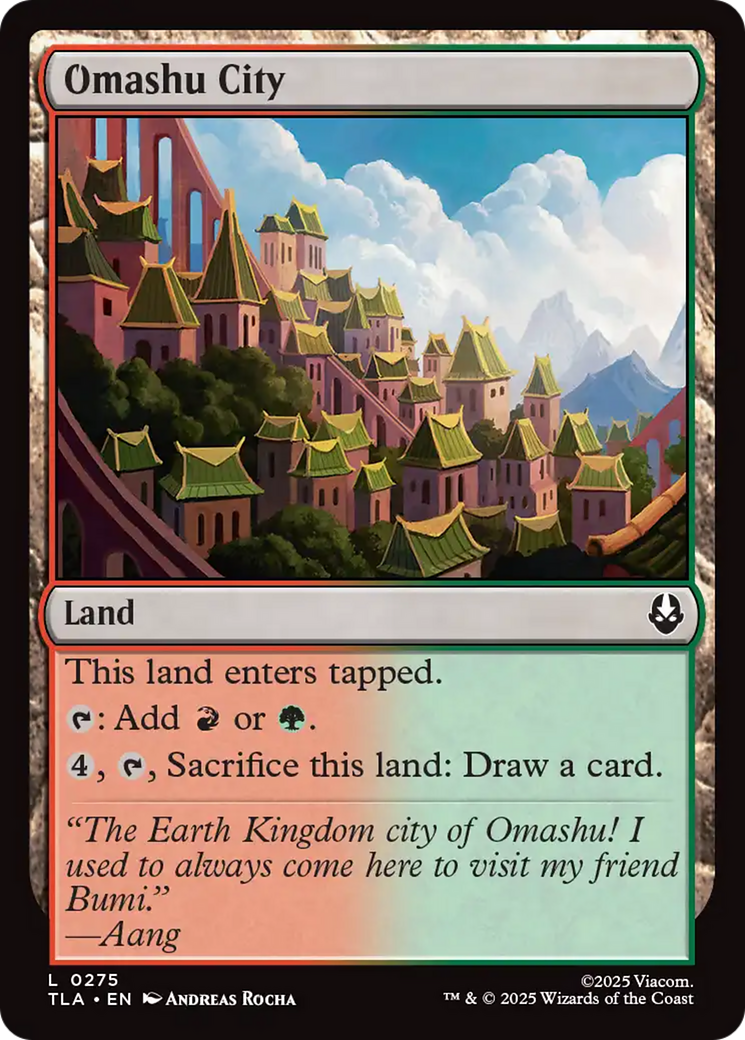 Omashu City - Common Land card from Avatar: The Last Airbender