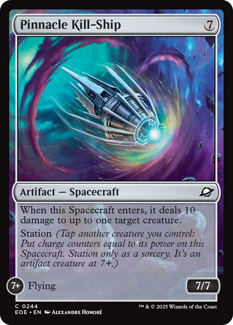 Pinnacle Kill-Ship - Common Artifact — Spacecraft card from Edge of Eternities