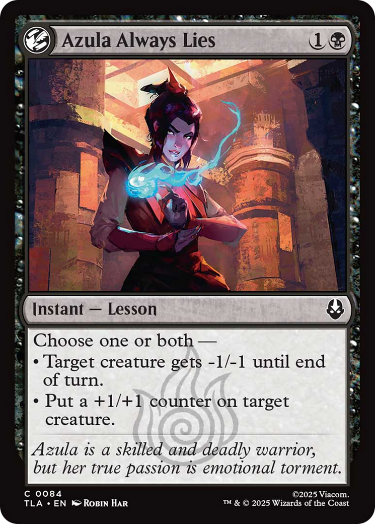 Azula Always Lies - Common Instant — Lesson card from Avatar: The Last Airbender