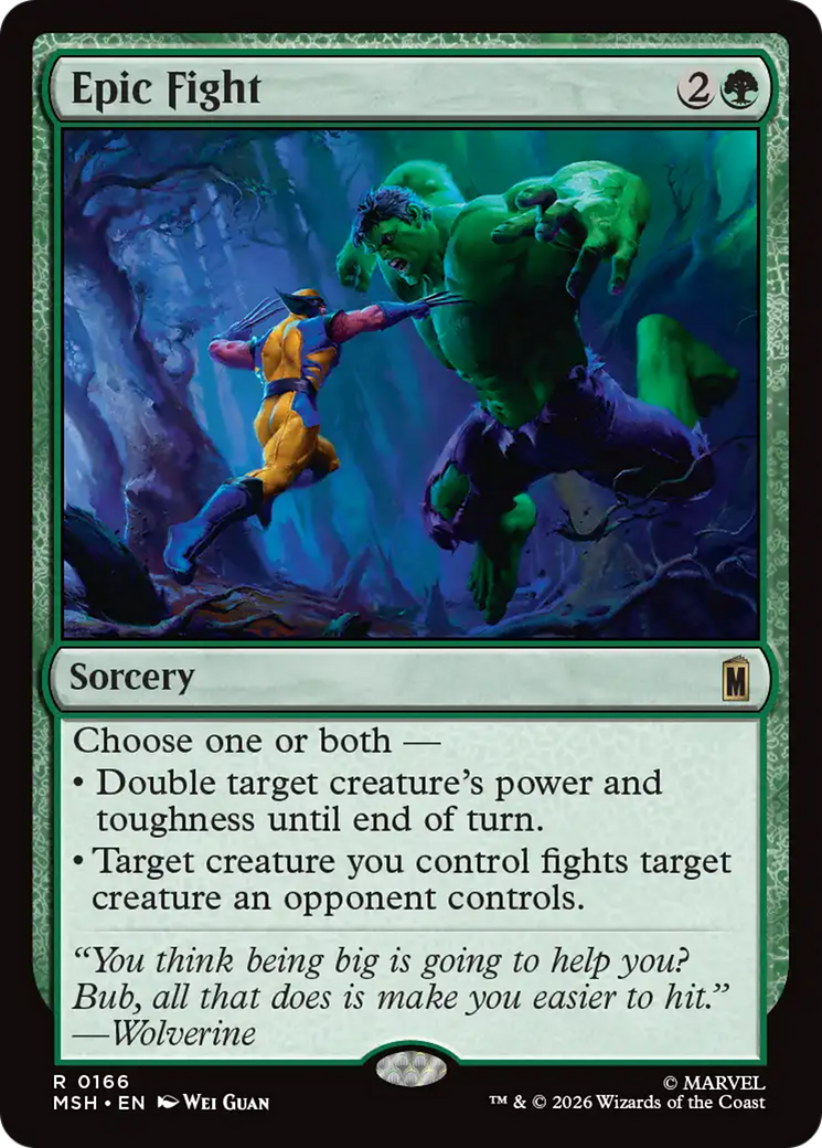 Epic Fight - Rare Sorcery card from Marvel Super Heroes