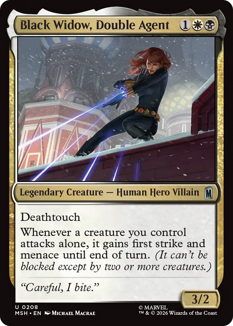 Black Widow, Double Agent - Uncommon Legendary Creature — Human Hero Villain card from Marvel Super Heroes