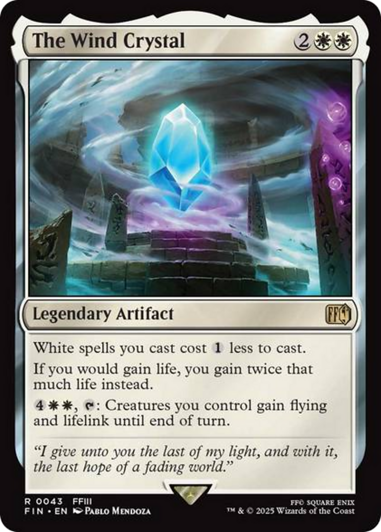 The Wind Crystal - Rare Legendary Artifact card from Final Fantasy