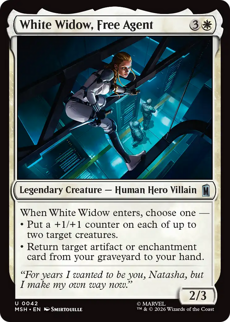 White Widow, Free Agent - Uncommon Legendary Creature — Human Hero Villain card from Marvel Super Heroes