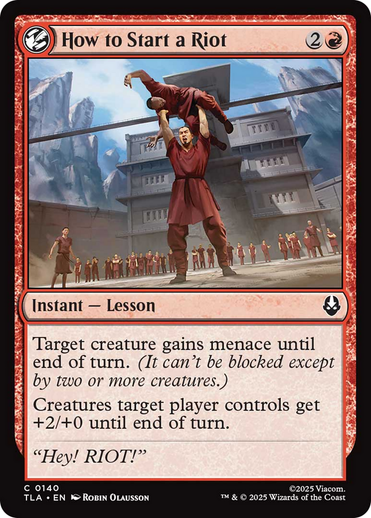 How to Start a Riot - Common Instant — Lesson card from Avatar: The Last Airbender