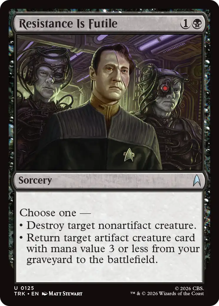 Resistance Is Futile - Uncommon Sorcery card from Star Trek