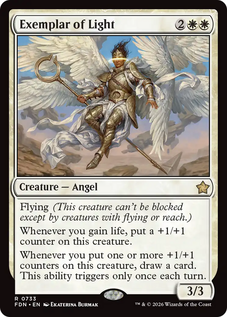 Exemplar of Light - Rare Creature — Angel card from Foundations