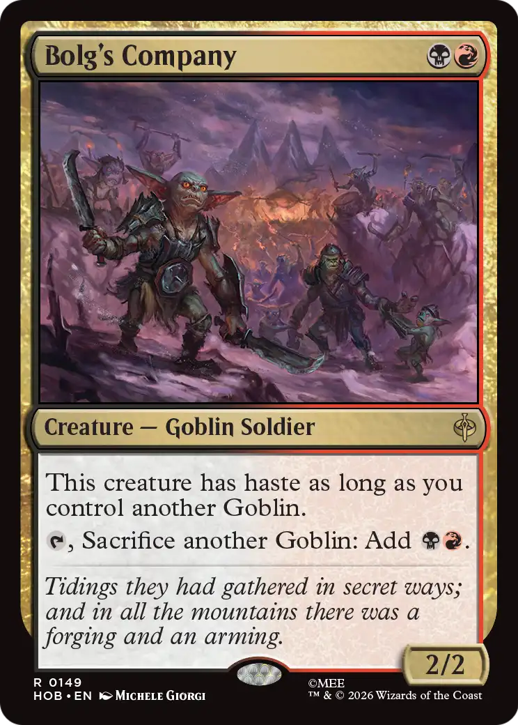 Bolg's Company - Rare Creature — Goblin Soldier card from The Hobbit