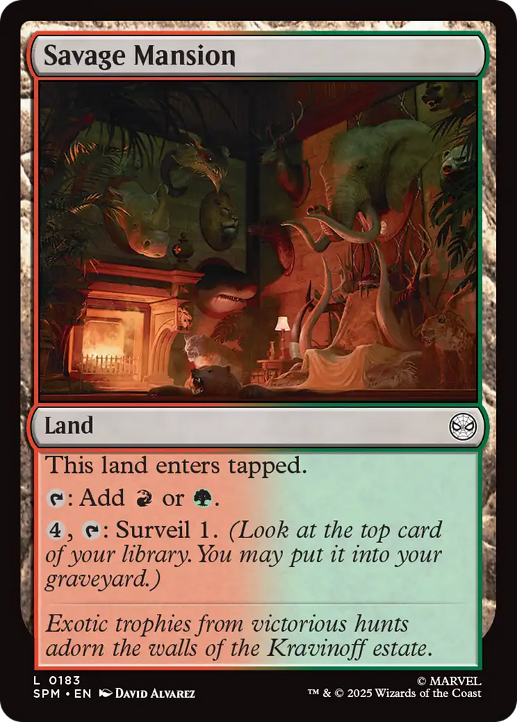 Savage Mansion - Common Land card from Marvel's Spider-Man