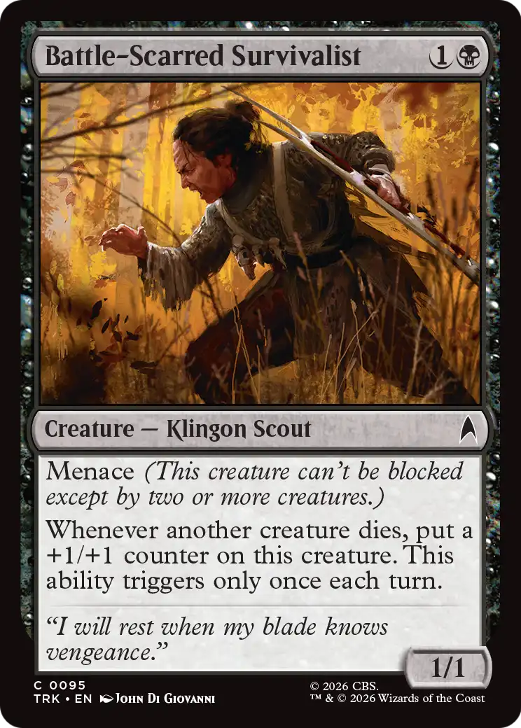 Battle-Scarred Survivalist - Common Creature — Klingon Scout card from Star Trek