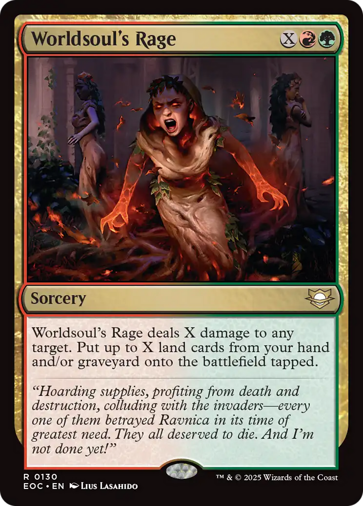 Worldsoul's Rage - Rare Sorcery card from Edge of Eternities Commander