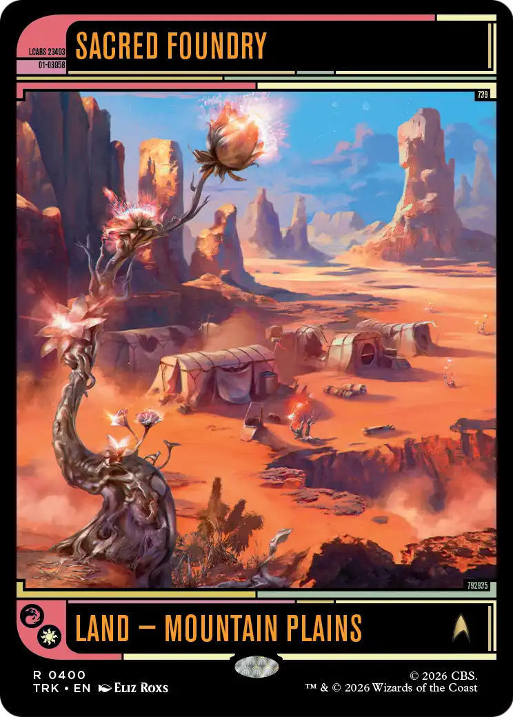 Sacred Foundry - Rare Land — Mountain Plains card from Star Trek