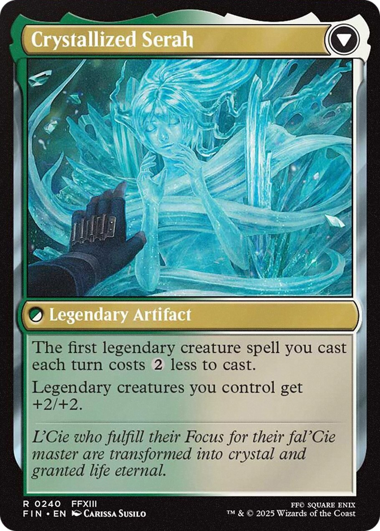 Back face of Serah Farron // Crystallized Serah - Legendary Artifact card